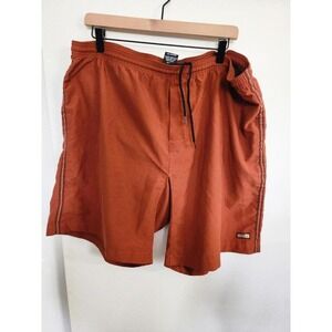 PrAna Shorts Men XL Orange Breathe Stretch Waist Camping Hiking Outdoor Lined